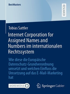 cover image of Internet Corporation for Assigned Names and Numbers im internationalen Rechtssystem